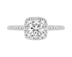 Pierścionek z białego złota z diamentami laboratoryjnymi - 1,25 ct - próba 750