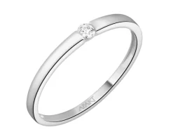 Pierścionek z białego złota brylantem - 0,05 ct - próba 375