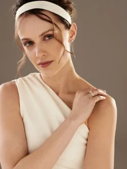 Pierścionek z białego złota z diamentem - SI2/H - 1,00 ct - próba 750