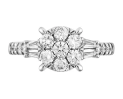 Pierścionek z białego złota z diamentami - 0,75 ct - próba 585