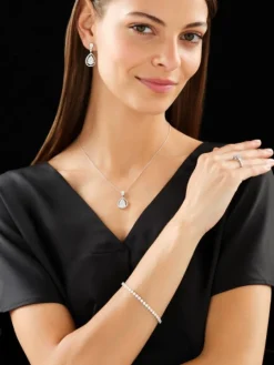 Pierścionek z białego złota z diamentami - 0,75 ct - próba 585