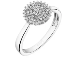 Pierścionek z białego złota z diamentami - 0,18 ct - próba 585