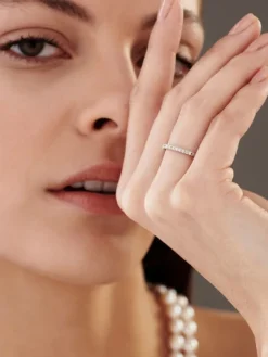 Pierścionek z białego złota z brylantami - 0,20 ct - próba 585