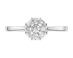 Pierścionek z białego złota z diamentami - 0,34 ct - próba 585