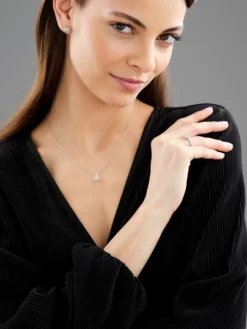 Pierścionek z białego złota z diamentami - 0,34 ct - próba 585