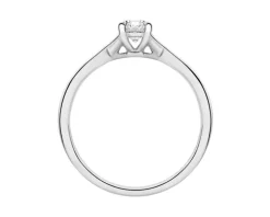 Pierścionek z białego złota z brylantem - 0,40 ct - próba 750