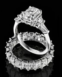 Pierścionek z białego złota z diamentami laboratoryjnymi - 2,76 ct - próba 750