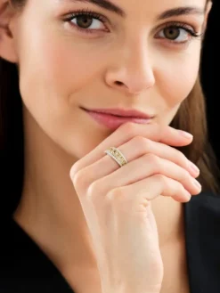 Pierścionek z białego złota z diamentami Fancy Yellow - 2,69 ct - próba 750