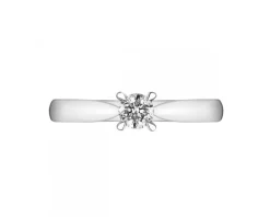 Pierścionek z białego złota z brylantem - 0,15 ct - próba 585