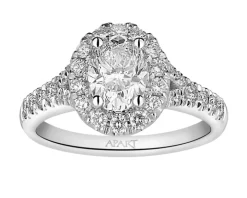 Pierścionek z białego złota z diamentami - SI1/H - 1,50 ct - próba 750