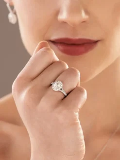 Pierścionek z białego złota z diamentami - SI1/H - 1,50 ct - próba 750