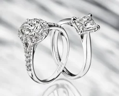 Pierścionek z białego złota z diamentami - SI1/H - 1,50 ct - próba 750