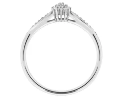 Pierścionek z białego złota z diamentami - 0,09 ct - próba 585