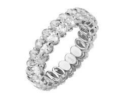 Pierścionek z białego złota z diamentami - Eternity - 4,20 ct - próba 750