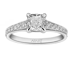 Pierścionek z białego złota z diamentami - SI1/H - 1,21 ct - próba 750