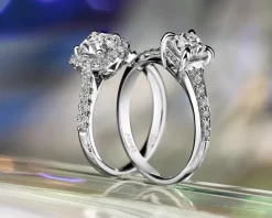 Pierścionek z białego złota z diamentami - SI1/H - 1,21 ct - próba 750