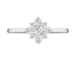 Pierścionek z białego złota z brylantami laboratoryjnymi - 0,50 ct - próba 585