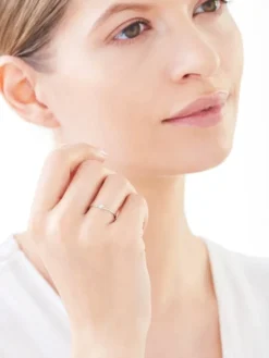 Pierścionek z białego złota z brylantem - 0,01 ct - próba 585