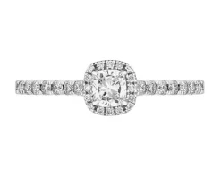 Pierścionek z białego złota z diamentami - SI2/H - 0,54 ct - próba 585