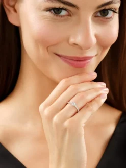 Pierścionek z białego złota z diamentami - SI2/H - 0,54 ct - próba 585