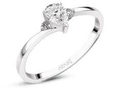 Pierścionek z białego złota z diamentami - 0,35 ct - próba 585