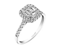 Pierścionek z białego złota z diamentami - 0,50 ct - próba 585