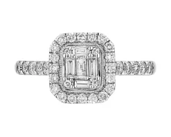 Pierścionek z białego złota z diamentami - 0,50 ct - próba 585