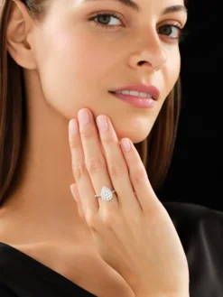 Pierścionek z białego złota z brylantami - 0,67 ct - próba 585