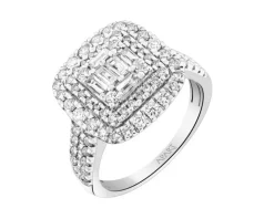 Pierścionek z białego złota z diamentami - 1,00 ct - próba 585