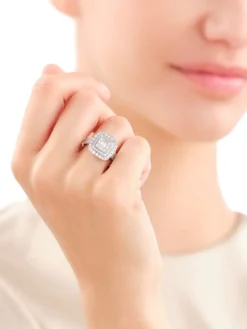 Pierścionek z białego złota z diamentami - 1,00 ct - próba 585