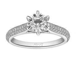 Pierścionek z białego złota z brylantami - SI1/H - 1,35 ct - próba 750