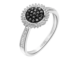 Pierścionek z białego złota z diamentami - 0,27 ct - próba 585