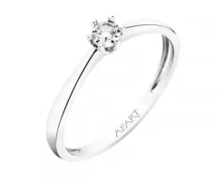 Pierścionek z białego złota z brylantem - 0,02 ct - próba 750