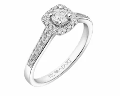 Pierścionek z białego złota z brylantami - 0,48 ct - próba 750