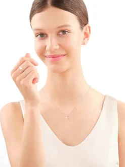 Pierścionek z białego złota z brylantem - 0,18 ct - próba 750