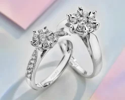 Pierścionek z białego złota z brylantami - 0,25 ct - próba 585