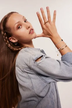 Pierścionek z brązu pozłacany