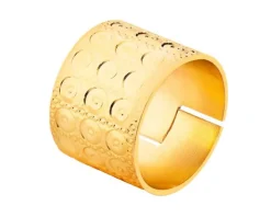 Pierścionek z brązu pozłacany