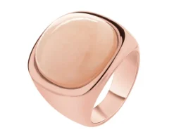 Pierścionek z mosiądzu pozłacany z kalcytem - sygnet