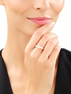 Pierścionek z mosiądzu pozłacany z kwarcem