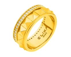 Pierścionek z mosiądzu pozłacany z cyrkoniami