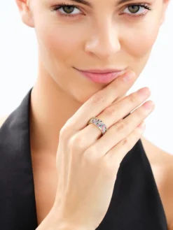 Pierścionek z mosiądzu pozłacany z cyrkoniami - Eternity