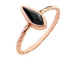 Pierścionek z mosiądzu pozłacany z agatem