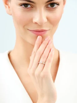 Pierścionek z różowego i białego złota z brylantami - 0,25 ct - próba 585