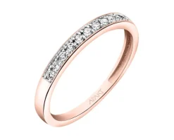 Pierścionek z różowego złota z brylantami - 0,10 ct - próba 375