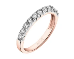 Pierścionek z różowego złota z brylantami - 0,50 ct - próba 585