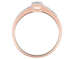 Pierścionek z różowego złota z diamentami - 0,05 ct - próba 375