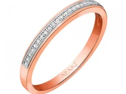 Pierścionek z różowego złota z diamentami - 0,04 ct - próba 585