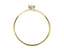 Pierścionek z żółtego i białego złota z brylantem - 0,01 ct - próba 585