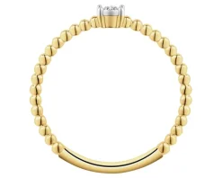 Pierścionek z żółtego i białego złota z brylantem - 0,03 ct - próba 375